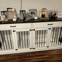 DOG CAGE AND ENTERTAINMENT CENTER