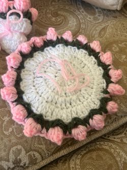 Handmade Crochet tulip  Coaster