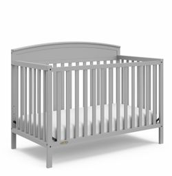 Graco Benton 5-in-1 Convertible Crib (Pebble Gray) – GREENGUARD Gold Certified, Converts from Baby Crib to Toddler Bed, Daybed and Full-Size Bed, Fits