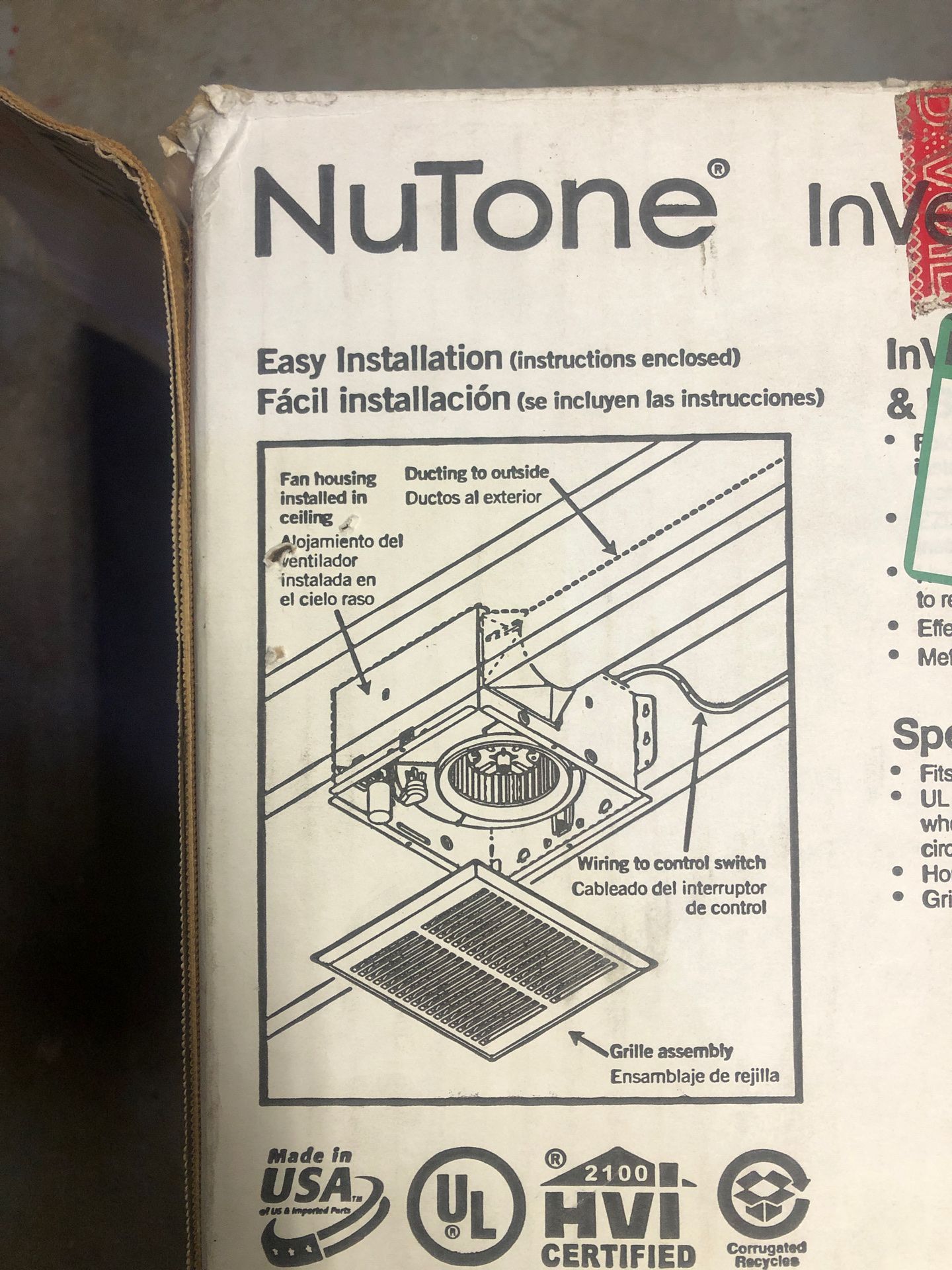 NuTone exhaust fan