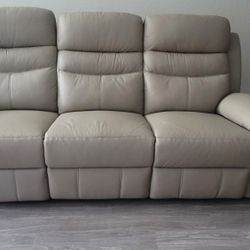 Leather Power Recliner Sofa 