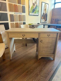 New Minimalist Wood Office Desk with Drawer & Cabinet – Premium Finish