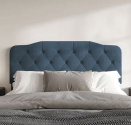Upholstered Denim Blue Headboard - Queen Size