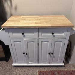 Kitchen island storage cart on wheels