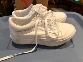Vans Old Skool Platform White Canvas Sneakers
