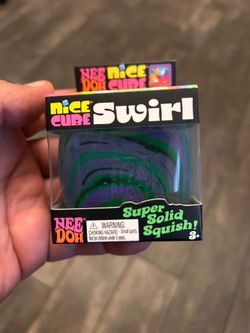 Nee doh Swirl Nice Cube Green Blue Purple Squish - New