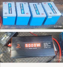 Batteries de litio.  -    Inverter 5000w.   for RV