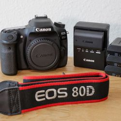 Canon EOS 80D 24.2 Megapixel Digital SLR Camera - Black (All Accessories)