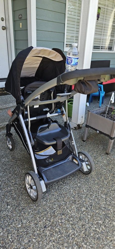 Chicco BravoFor2 Standing/Sitting Double Stroller - Iron | Black/Grey
