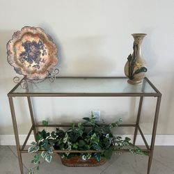 Glass Top Console Table Like New