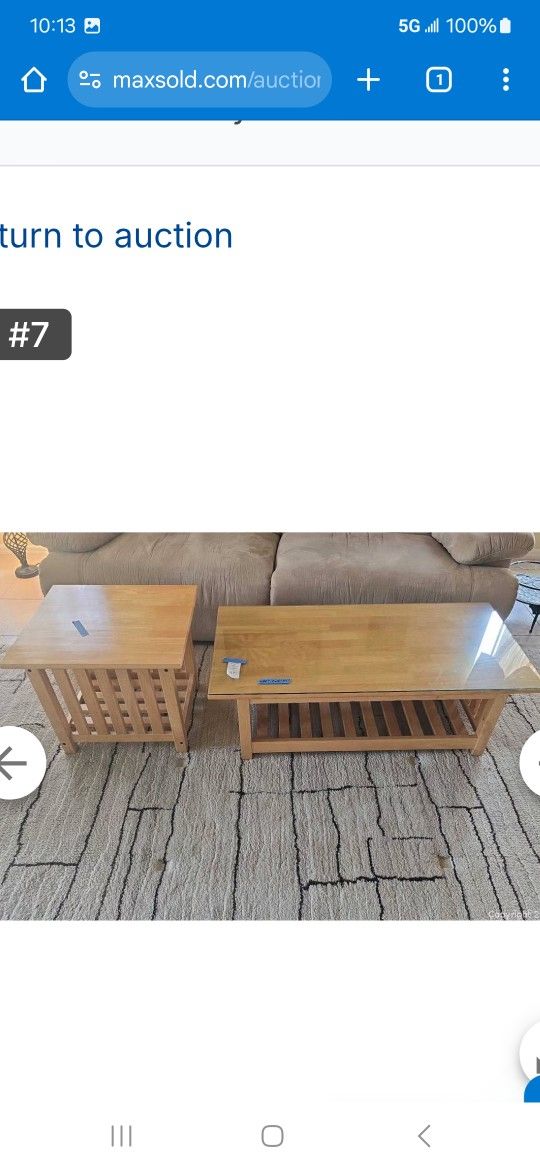 Mission Style Coffee And End Table
