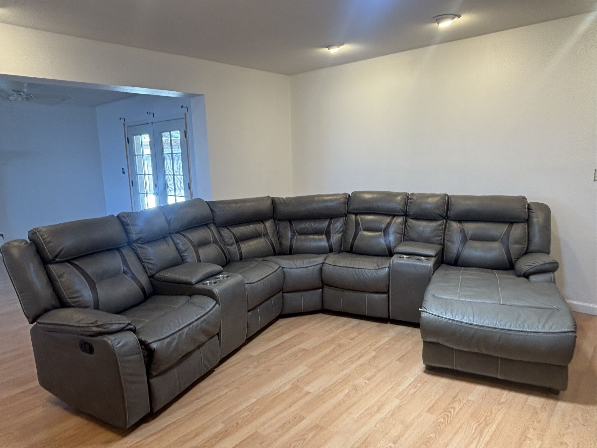Gray Leather Couch
