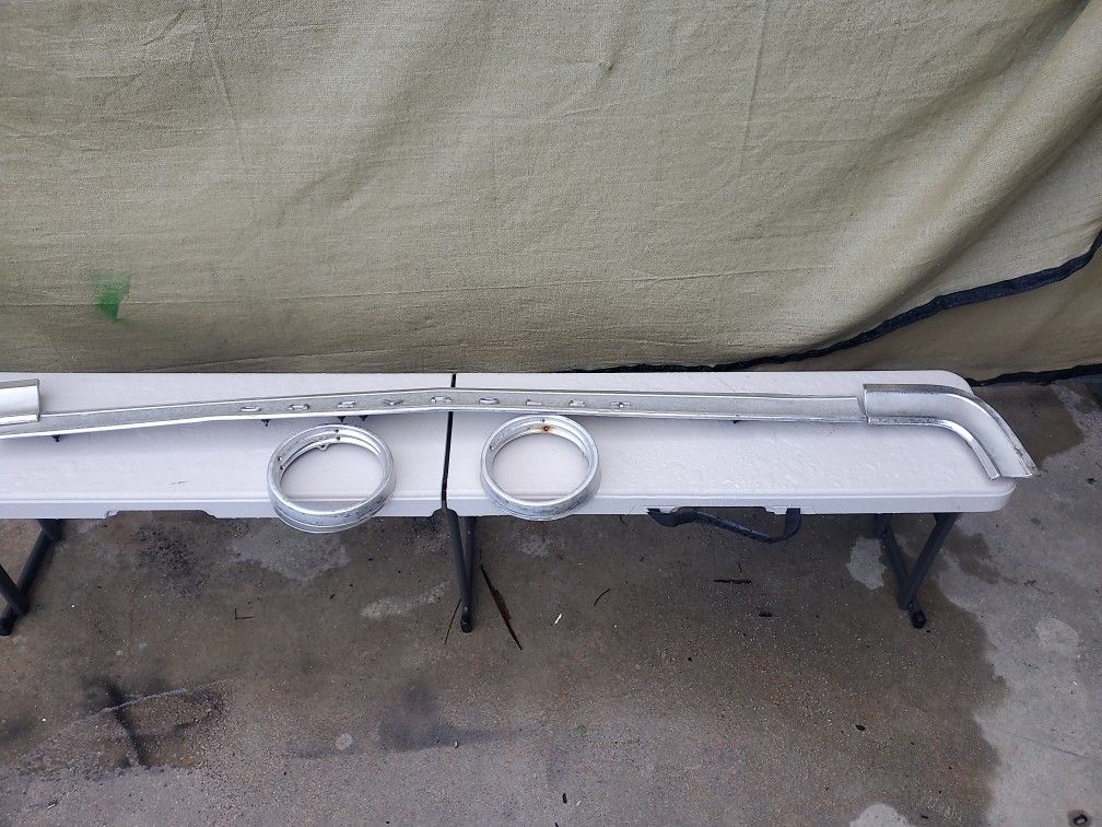 1964 Impala Headlight Bezels And Trunk Cove 3 Pieces All Original See Pictures
