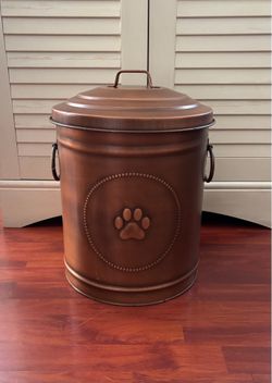Metal pet food canister