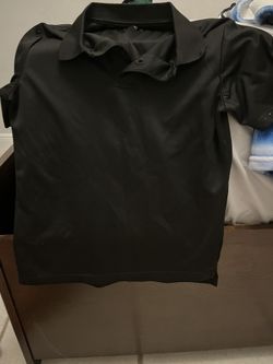 Boys 6 Large  10-12 Dry Fit Collared Shirt Black Uniforms