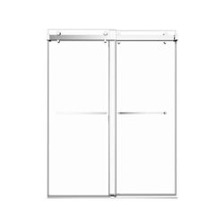 Questions and Answers for KZG 54 in. W x 76 in. H Double Sliding Frameless Shower Door in Chrome with Clear 3/8 in. Glass