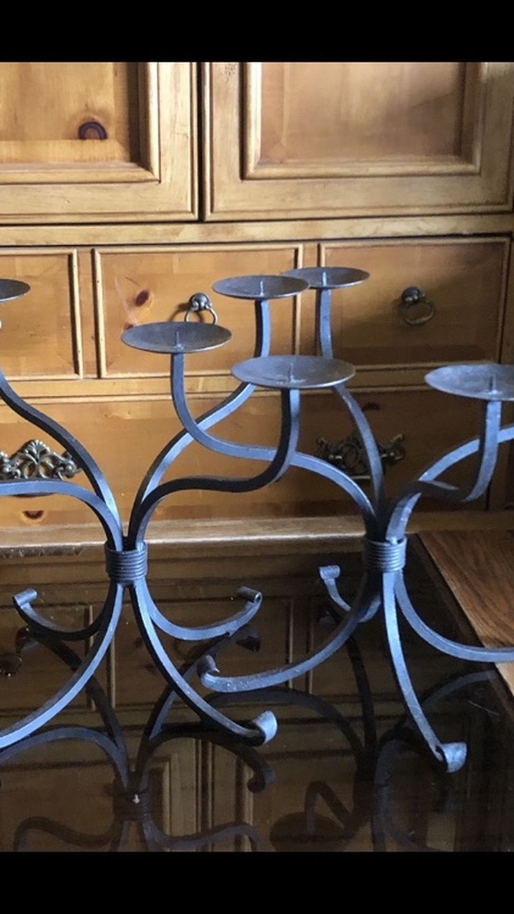 Vintage Steel Candelabra Candle Holders