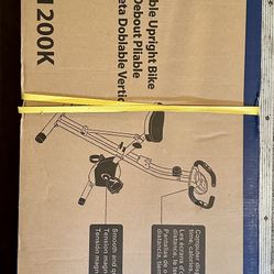 EXERPEUTIC FOLDABLE UPRIGHT EXERCISE BIKE Model 1200 K NEW In Box 8 Levels Of Resistance