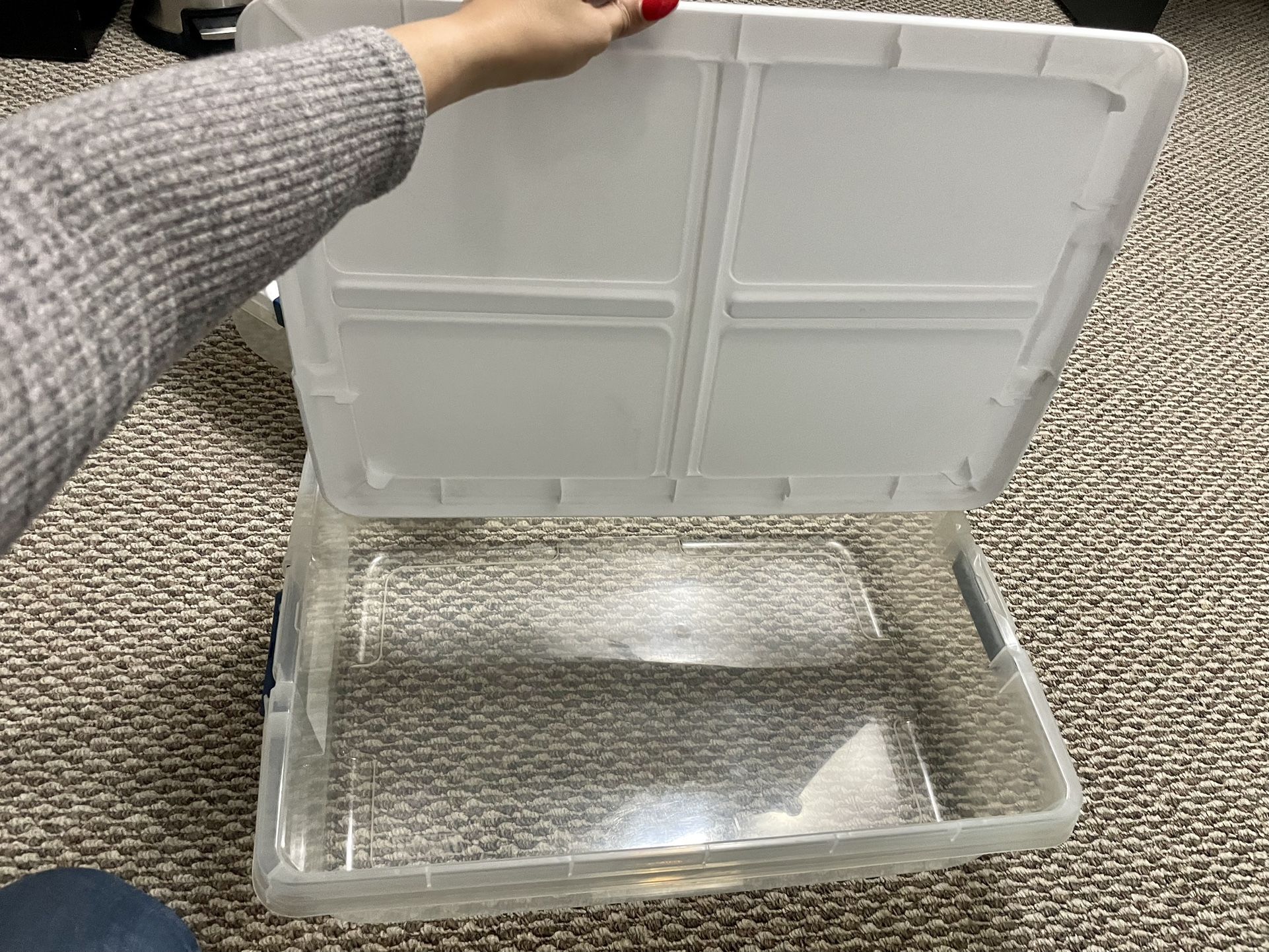 34 Quart Hefty Plastic Storage Containers With Latch - Set Of 2