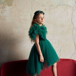 MISSYX Girls Merida Sequin Tutu Green Emerald Dress size 10