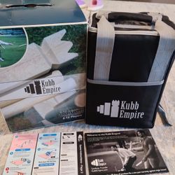 Premium Size Hardwood Kubb Yard Game Set with Backpack