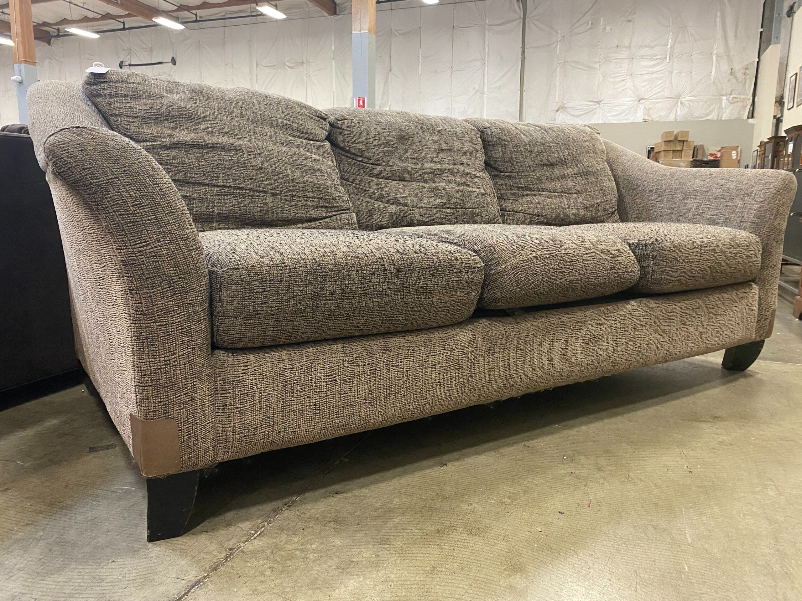 Grey/Brown Woven Plush Couch