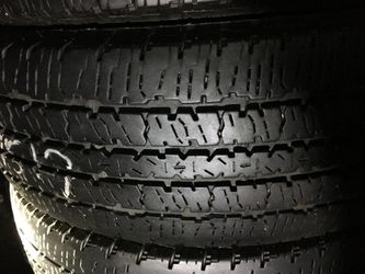 17” LT245/75R17 10 ply 4 used tires 70% tread