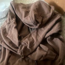 Brown Brandy Melville zip up hoodie