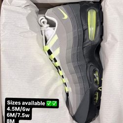 Sizes 4.5M, 8M, 9M, 10M, 10.5M, 11M, & 12M Nike Air Max 95 OG Big Bubble Neon (2025/2026)