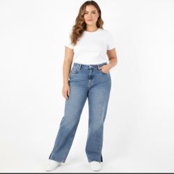 Good American Style GB999TFT Good Boy Jeans Size 18 Inseam 32 Blue941 NWT