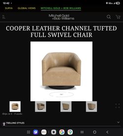 Mitchell Gold Cooper leather swivel chair