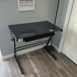 Great Condition Used Small Glass Black Desk 