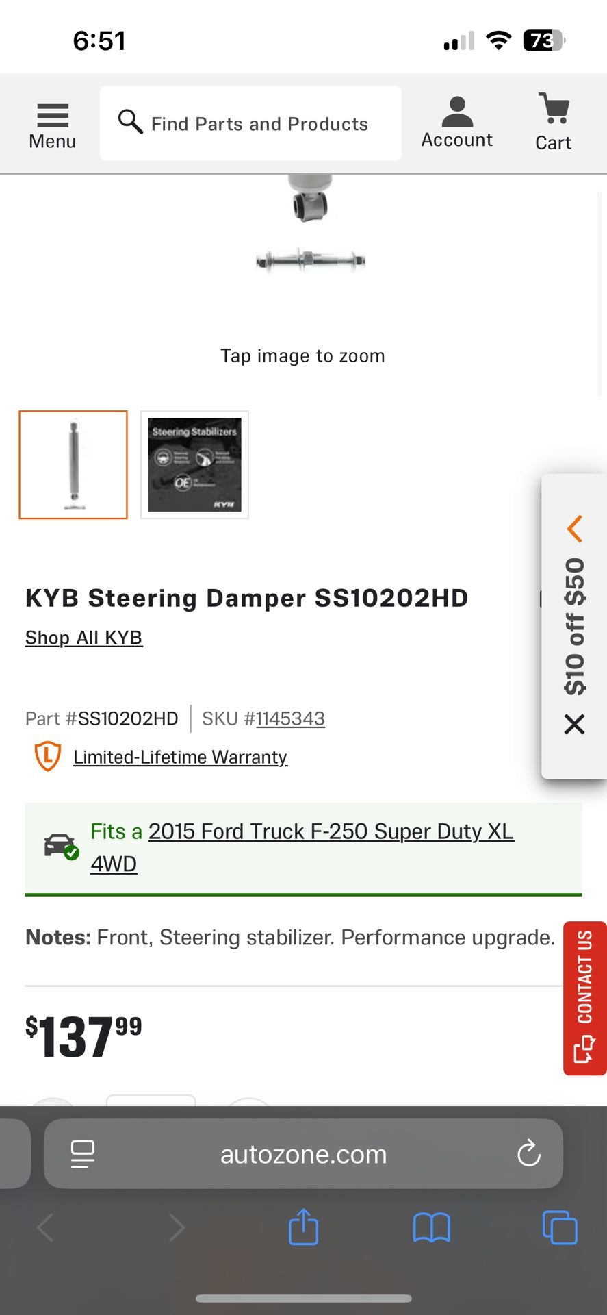KYB Steering Damper SS10202HD