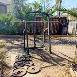 Olympic Weights 230lbs Squat Rack Pulldown Barbell 