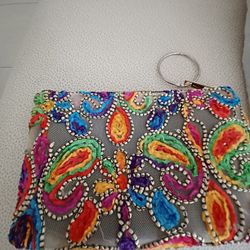 New- NORDSTROM 9×6  COLORFUL LINED BAG