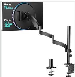 WALI Extra Long Single Monitor Arm for 13-32 inch Screens, up to 19.8 lbs
Tall Monitor Desk Mount, Full Motion with Tilt, Swivel, Rotation, C-Clamp & 