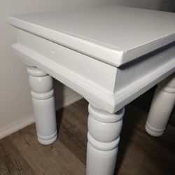 White Rustic End Table
