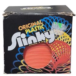 Original Neon Orange Plastic Slinky in Box