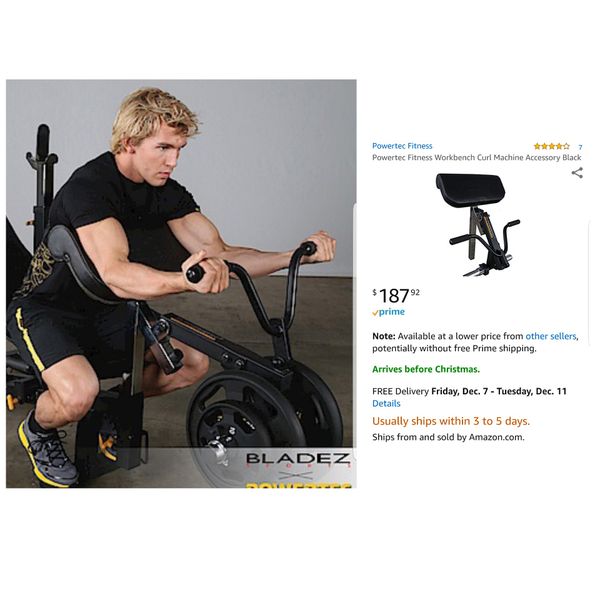 Powertec Preacher Curl Bench Attachment Wb Cma16 For Sale In