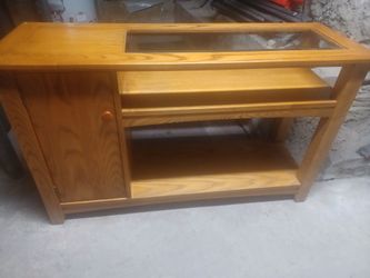 Solid Wood Console with Glass Insert