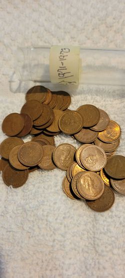 British New Penny Coins 1971 thru 1973 Lot