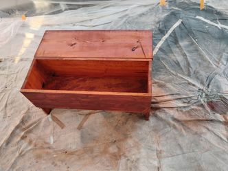 Custom built hand painted storage bench