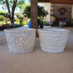 White Oval Clay Pots . (Planters) Plants, Pottery, Talavera $65 cada una.