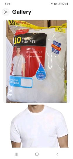 Hanes crew neck 10 pack white T- Shirts size L