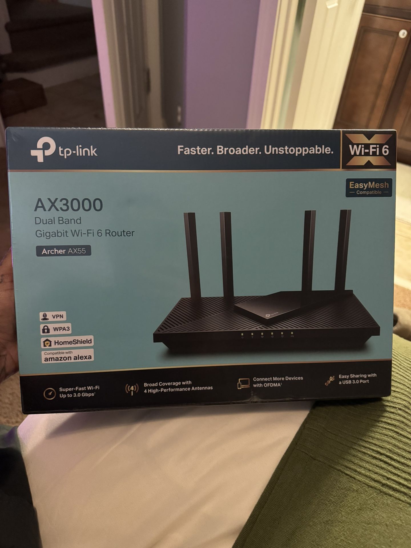 ASUS - AX3000 Dual-Band WiFi 6 Wireless Router with Life time internet Security