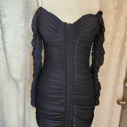Black Large Button Up Dress