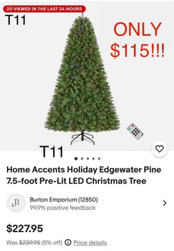 7.5 Ft Pre Lit Christmas Tree Xmas