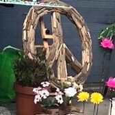 Peace sign ✌🏽folk art large - Driftwood $200