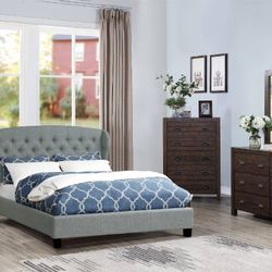 Brand New Gray Queen Size Bed Frame 