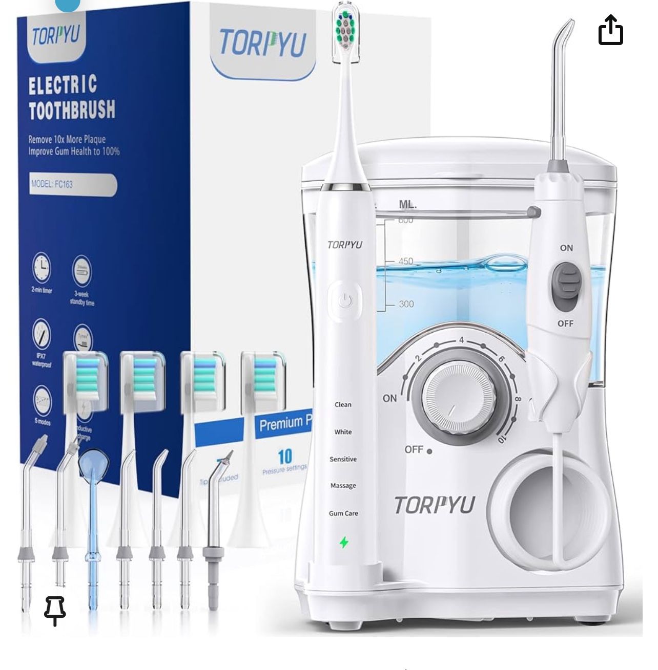 New Water Pick Flosser And Electric Toothbrush Combo